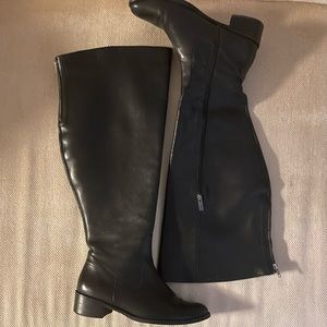 Leather Wide Calf High Riding Style Boots in Size 11